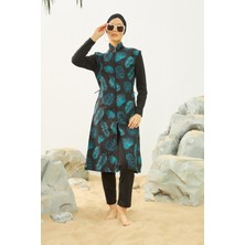 Büyük Beden Tam Kapalı Battal Tesettür Mayo 3429-30 SIYAH02