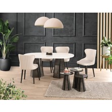 Yuvaset Home Uyar (Sadece Masa) Beyaz Piramit Ayak 90*160 Pota Sabit Masa