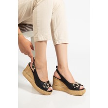 Suins Twine Model Kadın Taşlı Platform Sandalet