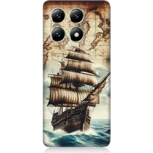 Xiaomi 14T Pro Uyumlu Haritada Yelkenli Macera  Desenli Silikon Kılıf