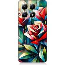 Xiaomi 14T Uyumlu Soyut Origami Gül Deseni  Desenli Silikon Kılıf