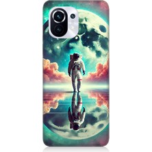 Xiaomi Mi 11 Pro Uyumlu Ay Yolu Astronot Yolculuğu  Desenli Silikon Kılıf