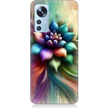 Xiaomi 12 Uyumlu Renk Dalgasında Spiritüel Çiçek  Desenli Silikon Kılıf