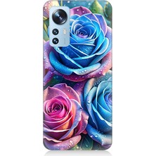Xiaomi 12 Uyumlu Gökkuşağı Renkli Güller  Desenli Silikon Kılıf