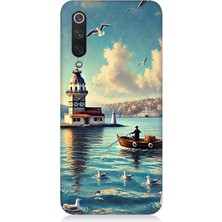 Xiaomi Mi 9 Se Uyumlu Martılarla Kız Kulesi  Desenli Silikon Kılıf