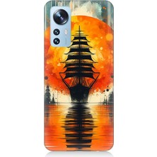 Xiaomi 12 Uyumlu Gün Batımında Yelkenli  Desenli Silikon Kılıf