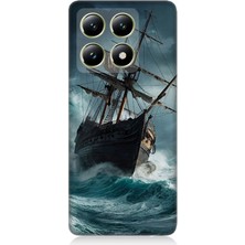 Xiaomi 14T Pro Uyumlu Fırtınada Eski Gemi  Desenli Silikon Kılıf