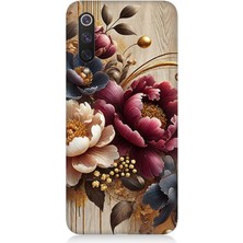 Xiaomi Mi 9 Se Uyumlu Ahşap Üzerinde Gölge Çiçekler  Desenli Silikon Kılıf