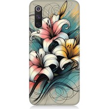 Xiaomi Mi 9 Se Uyumlu Yumuşak Hatlı Zambaklar  Desenli Silikon Kılıf