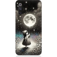 Xiaomi Mi 9 Se Uyumlu Kız Çocuğu ve Ay Balonu  Desenli Silikon Kılıf