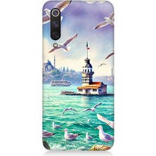 Xiaomi Mi 9 Se Uyumlu Martılar Arasında Kız Kulesi  Desenli Silikon Kılıf