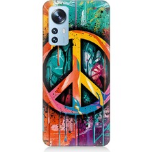 Xiaomi 12 Uyumlu Renkli Barış Işareti  Desenli Silikon Kılıf