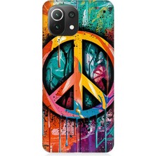 Xiaomi Mi 11 Lite Uyumlu Renkli Barış Işareti  Desenli Silikon Kılıf