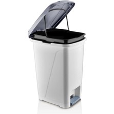25 Litre Iç Kovalı Slim Pedallı Çöp Kovası Beyaz