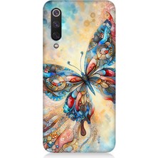 Xiaomi Mi 9 Se Uyumlu Parlayan Renkli Kelebek  Desenli Silikon Kılıf