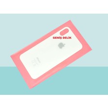 Tkgz - iPhone Xs Arka Pil Batarya Kapağı - Cam Kapak Geniş Lens Deliği - Beyaz