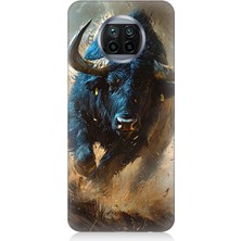 Xiaomi Mi 10T Lite Uyumlu Renk Patlamasında Saldıran Boğa  Desenli Silikon Kılıf