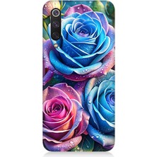 Xiaomi Mi 9 Se Uyumlu Gökkuşağı Renkli Güller  Desenli Silikon Kılıf