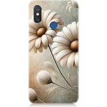 Xiaomi Mi 8 Uyumlu Yumuşak Beyaz Papatya Güzelliği  Desenli Silikon Kılıf