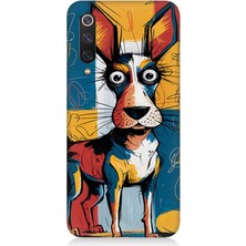 Xiaomi Mi 9 Se Uyumlu Çizgilerle Renkli Köpek  Desenli Silikon Kılıf