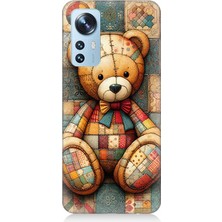 Xiaomi 12 Uyumlu Yamalı Kalpli Oyuncak Ayı  Desenli Silikon Kılıf