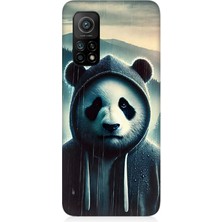 Xiaomi Mi 10T Pro Uyumlu Kapüşonlu Panda Yalnızlığı  Desenli Silikon Kılıf
