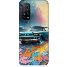 Xiaomi Mi 10T Pro Uyumlu Renkli Yol Üzerinde Araba  Desenli Silikon Kılıf