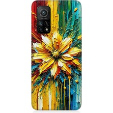 Xiaomi Mi 10T Uyumlu Patlayan Renkli Çiçek Fırçası  Desenli Silikon Kılıf