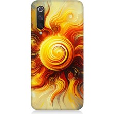 Xiaomi Mi 9 Se Uyumlu Alev Girdabında Güneş Patlaması  Desenli Silikon Kılıf