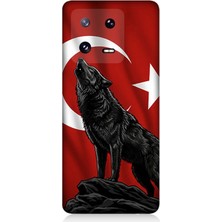 Xiaomi Mi 13 Uyumlu Ay Yıldızlı Uluyan Kurt  Desenli Silikon Kılıf