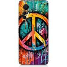 Xiaomi Mi 12 Pro Uyumlu Renkli Barış Işareti  Desenli Silikon Kılıf