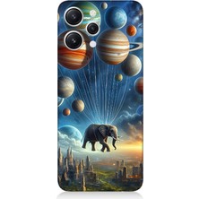 Xiaomi Redmi 12 Uyumlu Gezegenler ve Fütüristik Filler  Desenli Silikon Kılıf