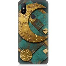 Xiaomi Redmi Note 5 Pro Uyumlu Altın Ay ve Yıldızlar  Desenli Silikon Kılıf