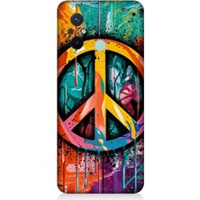 Xiaomi Redmi 12C Uyumlu Renkli Barış Işareti  Desenli Silikon Kılıf