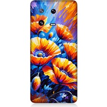 Xiaomi Mi 13 Pro 5g Uyumlu Geceye Açan Turuncu Çiçekler  Desenli Silikon Kılıf