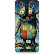 Xiaomi Redmi 9 Uyumlu Tuhaf Canavar Gülümsemesi  Desenli Silikon Kılıf