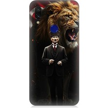 Xiaomi Redmi Note 7 Uyumlu Aslan ve Atatürk Gücü  Desenli Silikon Kılıf
