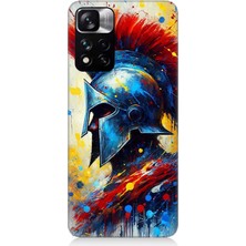 Xiaomi Redmi Note 11 Pro Uyumlu Kızıl Miğferli Savaşçı  Desenli Silikon Kılıf