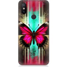 Xiaomi Redmi Note 5 Pro Uyumlu Neon Kanatlı Kelebek  Desenli Silikon Kılıf