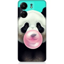 Xiaomi Redmi 13C Uyumlu Sakız Çiğneyen Tatlı Panda  Desenli Silikon Kılıf