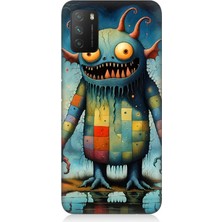 Xiaomi Poco M3 Uyumlu Tuhaf Canavar Gülümsemesi  Desenli Silikon Kılıf