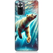 Xiaomi Redmi Note 10 Pro Uyumlu Suda Dans Eden Ayı  Desenli Silikon Kılıf