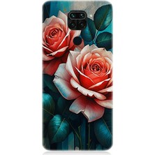 Xiaomi Redmi Note 9 Uyumlu Pastel Güllerin Dansı  Desenli Silikon Kılıf