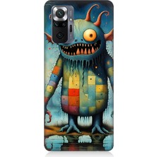 Xiaomi Redmi Note 10 Pro Uyumlu Tuhaf Canavar Gülümsemesi  Desenli Silikon Kılıf