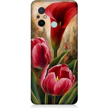 Xiaomi Redmi 12C Uyumlu Canlı Renkli Laleler  Desenli Silikon Kılıf