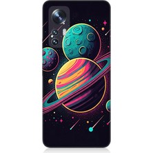 Xiaomi Mi 12 Uyumlu  Evreninde Renkli Gezegenler  Desenli Silikon Kılıf