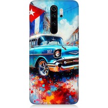 Xiaomi Redmi Note 8 Pro Uyumlu Küba Renklerinde Klasik Araba  Desenli Silikon Kılıf
