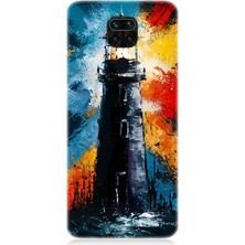 Xiaomi Redmi Note 9 Uyumlu Işık Patlamasında Deniz Feneri  Desenli Silikon Kılıf