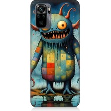 Xiaomi Redmi Note 10 Uyumlu Tuhaf Canavar Gülümsemesi  Desenli Silikon Kılıf