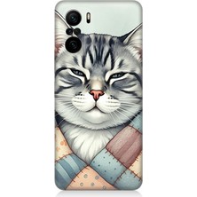 Xiaomi Redmi K40 Uyumlu Yamalı Sevimli Kedi  Desenli Silikon Kılıf